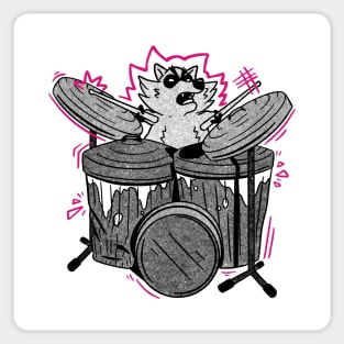 Raccoon Drummer Music Lover Sticker